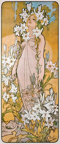 The lily a Alphonse Mucha