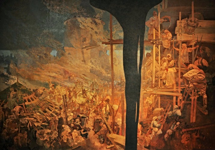 The Defense of Sziget against the Turks by Nicholas Zrinsky (The cycle The Slav Epic) a Alphonse Mucha