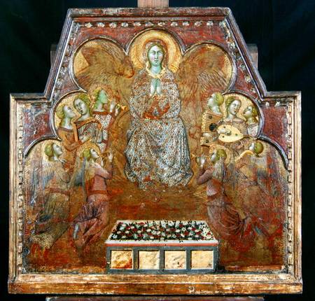 Virgin Surrounded by Angels (tempera & gold on panel) a also Manfredi de Battilori Bartolo di Fredi