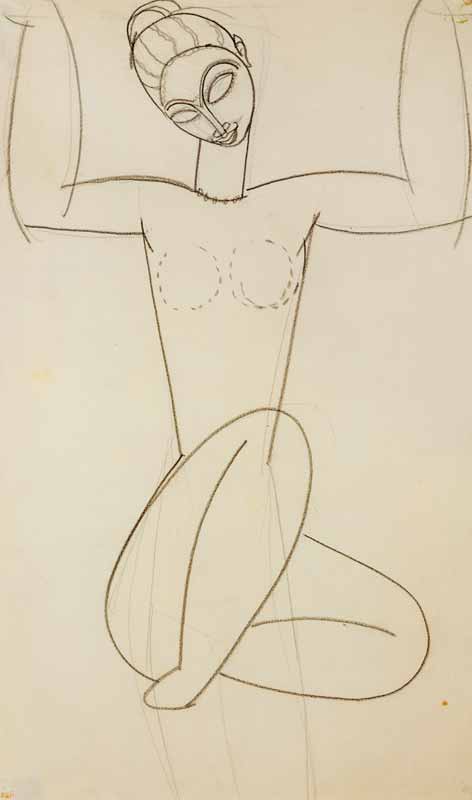 Cariatide seduta a Amadeo Modigliani