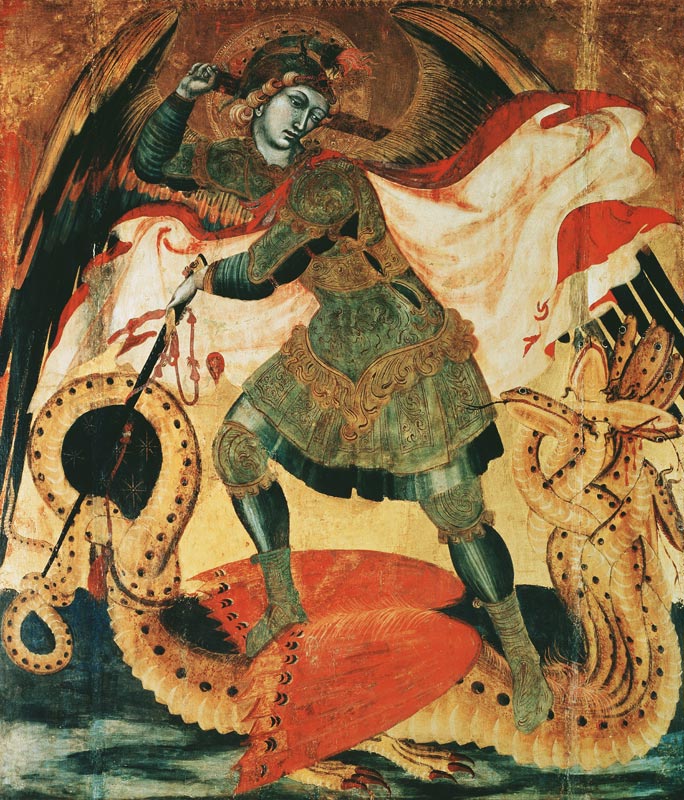 Michael and the Dragon a Ambrogio Lorenzetti