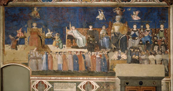 Allegory of Good Government (Cycle of frescoes The Allegory of the Good and Bad Government) a Ambrogio Lorenzetti