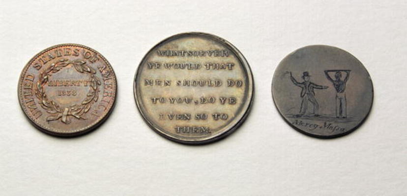 Anti-Slavery Coins and Medal (metal) (obverse) (for reverse see 187697) a American School, (19th century)