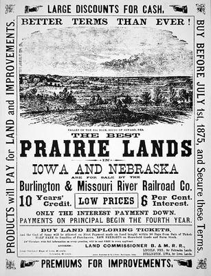 Land sale poster, 1875 (print) a American School, (19th century)