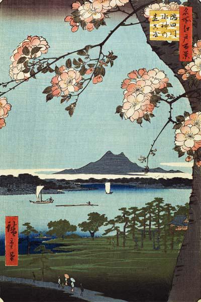 Massaki e il boschetto di Suijin lungo il fiume Sumida 1856–58