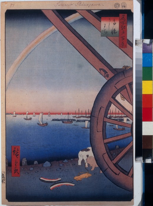 Ushimachi, Takanawa (One Hundred Famous Views of Edo) a Ando oder Utagawa Hiroshige