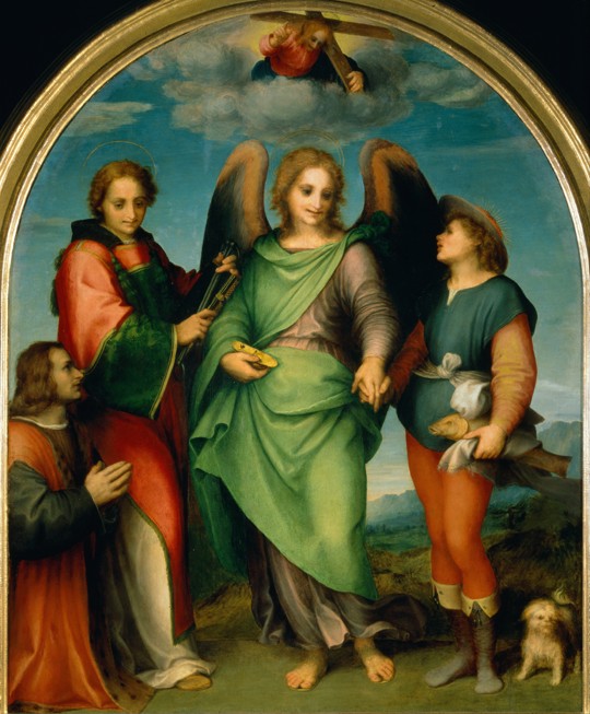 The Archangel Raphael with Tobias, St Lawrence and the Donor, Leonardo di Lorenzo Morelli a Andrea del Sarto