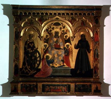 The Madonna of the Girdle with Saints and Angels a Andrea  di Giusto Manzini