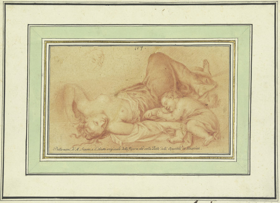 Sterbende Frau mit einem Kind a Andrea Suppa