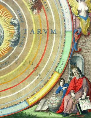 An Astronomer, detail from a map of the planets, from 'A Celestial Atlas, or The Harmony of the Univ a Andreas Cellarius