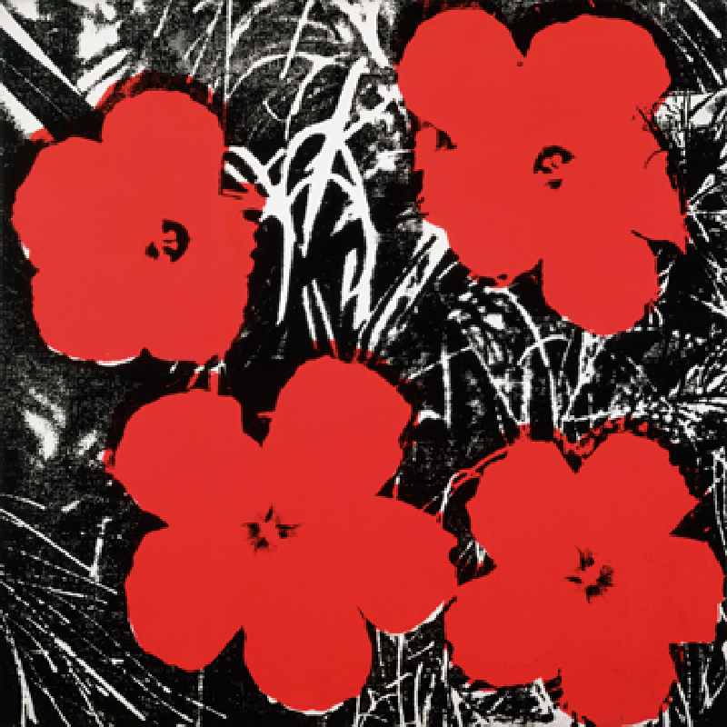 Flowers (Red), 1964 - Andy Warhol come stampa d\'arte o dipinto.