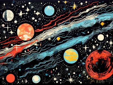 Astrazione Galattica: Cerchi e Linee Formano Galassie Affascinanti