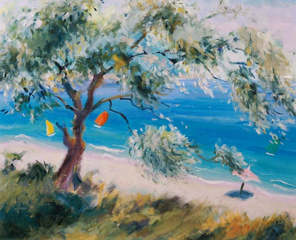 Looking on to a beach (oil on canvas)  a Anne  Durham