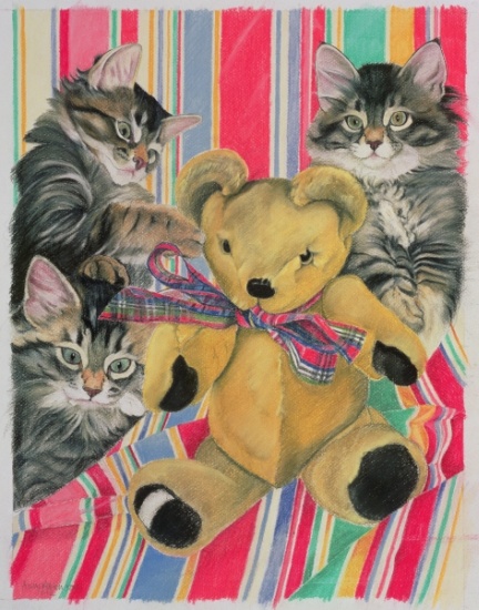 Kittens and teddy a Anne  Robinson