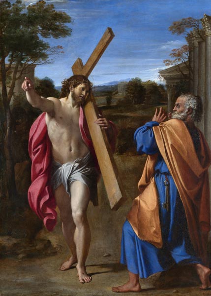 Christ appearing to Saint Peter on the Appian Way (Domine, Quo Vadis?) a Annibale Carracci