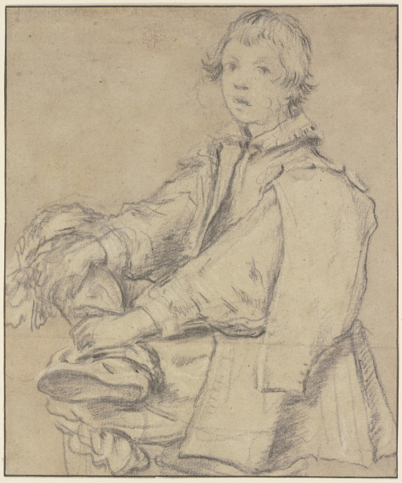 Junger Mann mit überschlagenem Bein nach links sitzend a Annibale Carracci