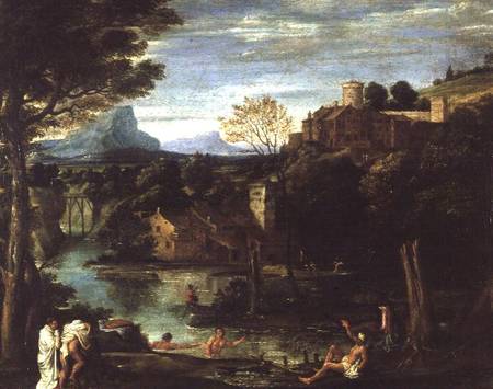 Landscape with Bathers a Annibale Carracci