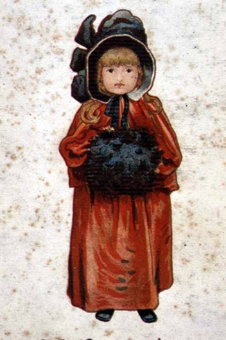 Girl with a muff, Victorian a Anonimo