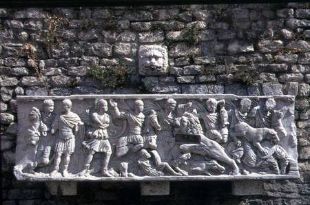 Sarcophagus depicting a hunting scene a Anonimo