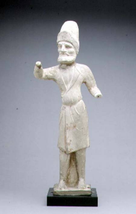 Tomb figure of a groom or merchant, Chinese,Tang Dynasty a Anonimo