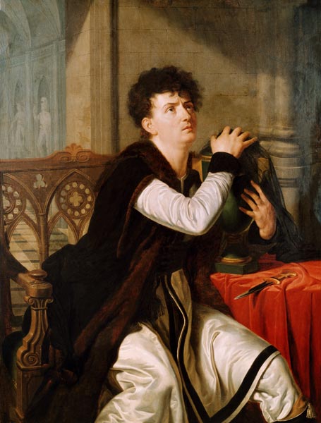 Portrait of Francois Joseph Talma (1763-1826) as Hamlet (oil on canvas) a Anthelme Francois Lagrenée