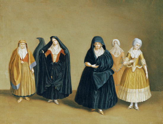 Ladies of the Knights of Malta with their Maid Servant a Antoine de Favray