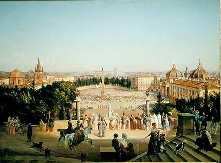 View of the Piazza del Popolo, Rome a Anton Ivanovich Ivanov