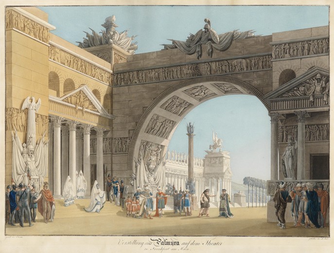 Stage design for the opera Palmira, regina di Persia by Antonio Salieri a Anton Radl
