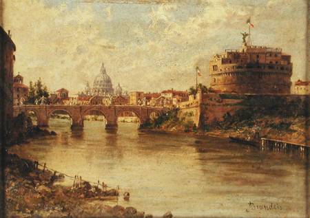 Castel Sant'Angelo and St. Peter's from the Tiber a Antonietta Brandeis