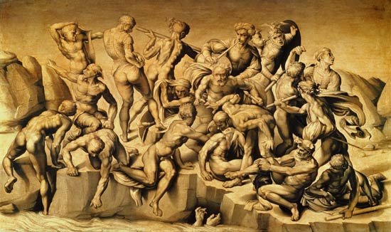 The Battle of Cascina, or The Bathers, after Michelangelo (1475-1564) a Aristotile da Sangallo