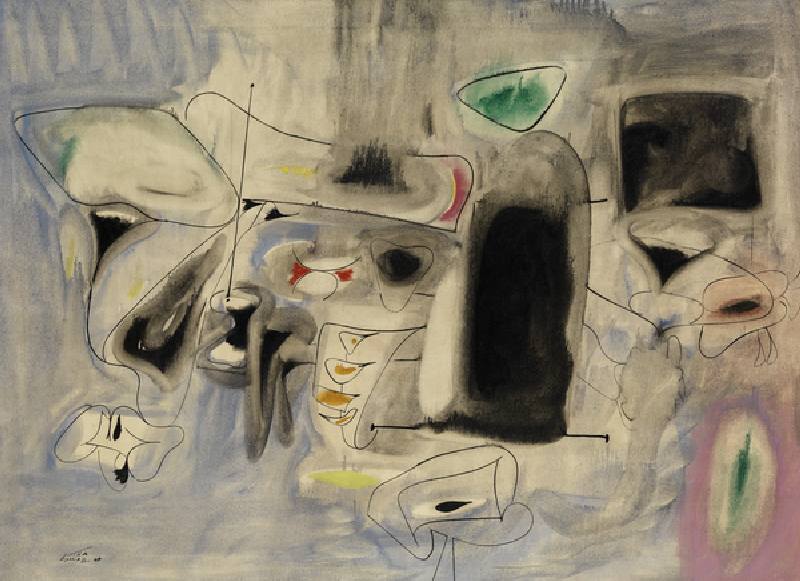 The Beginning, 1947 (oil on canvas) a Arshile Gorky