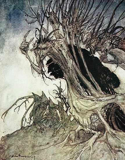 \\Calling shapes and beckoning shadows dire\\\, from ''Comus''\\"" a Arthur Milton 1914 Rackham