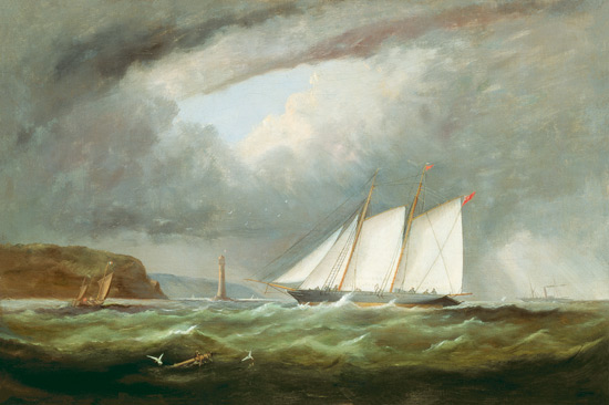 Schooner Yacht 'Esmeralda' in Alderney Roads off Cap le Hague a Arthur Wellington Fowles