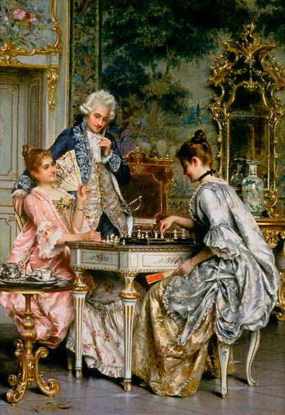 At the chess in the Rococo period. - Arturo Ricci