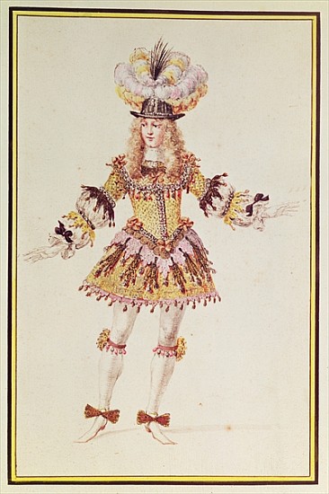 Costume design for male dancer, c.1660 a (attr. to) Henry Gissey