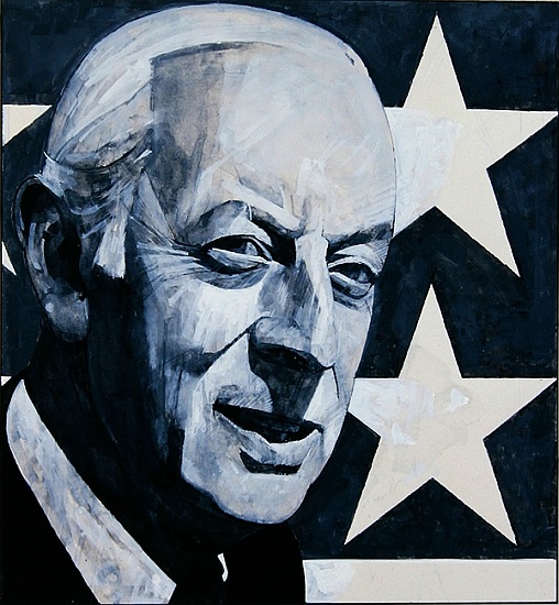 Portrait of Alistair Cooke, illustration for The Listener, 1970s a Barry  Fantoni