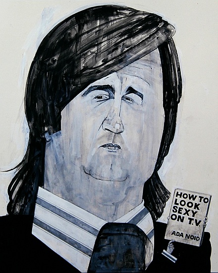 Portrait of Melvyn Bragg, illustration for The Listener, 1970s a Barry  Fantoni