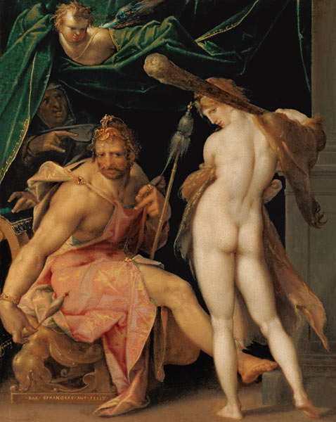 Herakles and Omphale a Bartholomäus Spranger