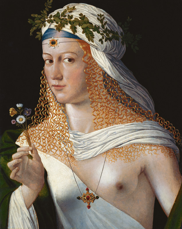 Idealised Portrait of a Courtesan as Flora a Bartolomeo Veneto