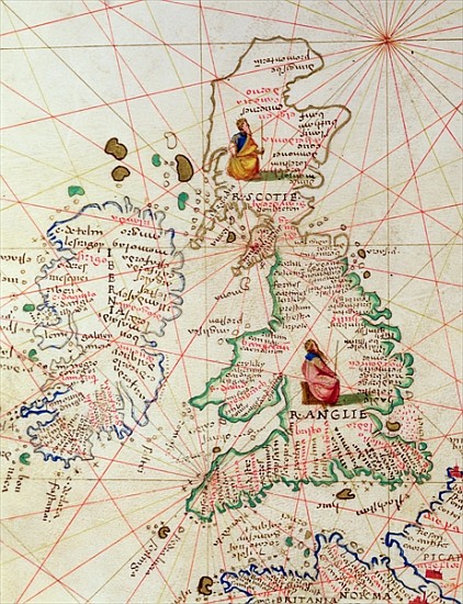 The Kingdoms of England and Scotland, from an Atlas of the World in 33 Maps, Venice, 1st September 1 a Battista Agnese