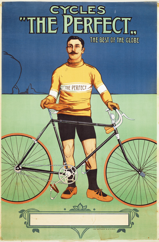 Poster advertising 'The Perfect' bicycle a Belgian School, (19th century)