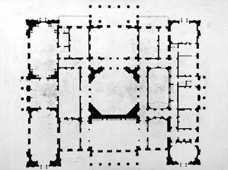 Plan of the principal floor of a house, 1815 a Benjamin Dean Wyatt