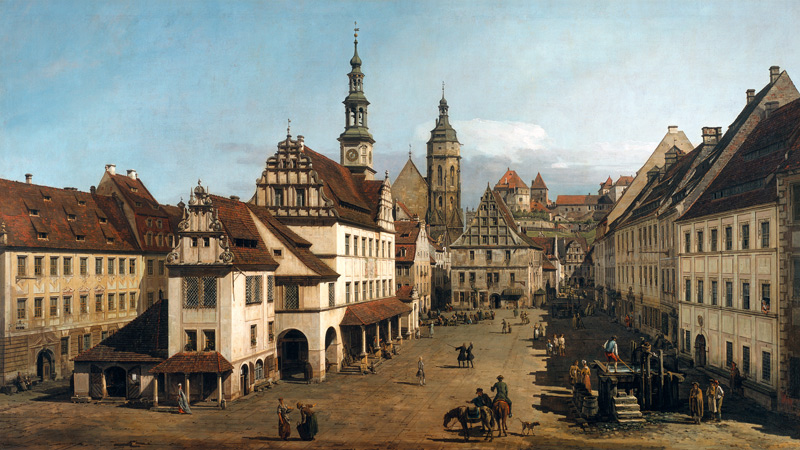 Der Marktplatz zu Pirna a Bernardo Bellotto