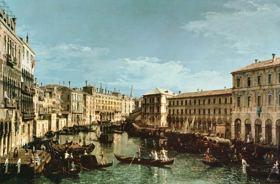 Grand Canal, Venice, looking South to the Rialto Bridge a Bernardo Bellotto