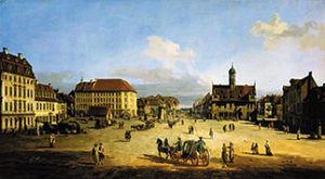 The market place in the new town of Dresden a Bernardo Bellotto
