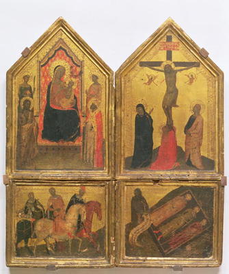 Madonna and Child with Saints, the Crucifixion and the Legend of the Three Living and the Three Dead a Bernardo Daddi