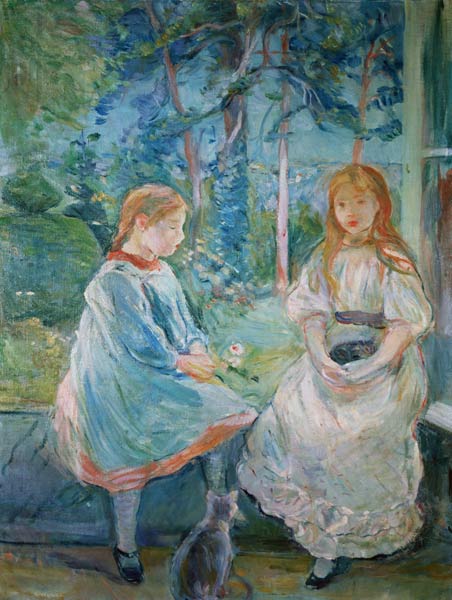 Young Girls at the Window a Berthe Morisot