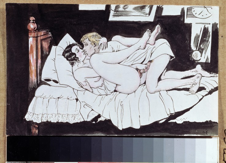Erotic Scene a Boris Michailowitsch Kustodiew