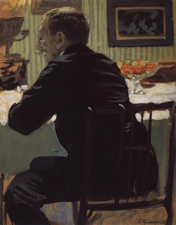 Portrait of the painter Léon Bakst (1866-1924) a Boris Michailowitsch Kustodiew