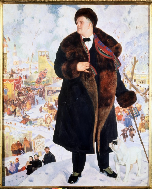 Portrait of the singer Feodor I. Chaliapin (1873-1938) a Boris Michailowitsch Kustodiew